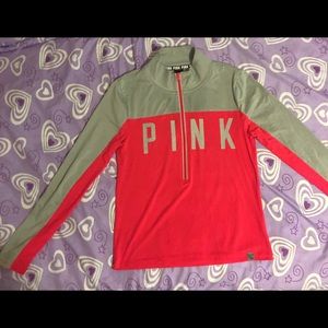 pink VS sweater half zip
